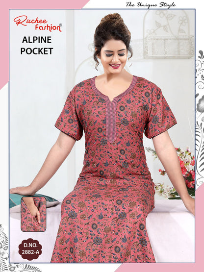 Alpine Pocket 2703 Ruchee Fashion Night Gowns Exporter Gujarat