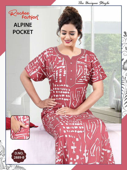 Alpine Pocket 2703 Ruchee Fashion Night Gowns Exporter Gujarat