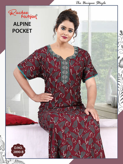Alpine Pocket 2703 Ruchee Fashion Night Gowns Exporter Gujarat