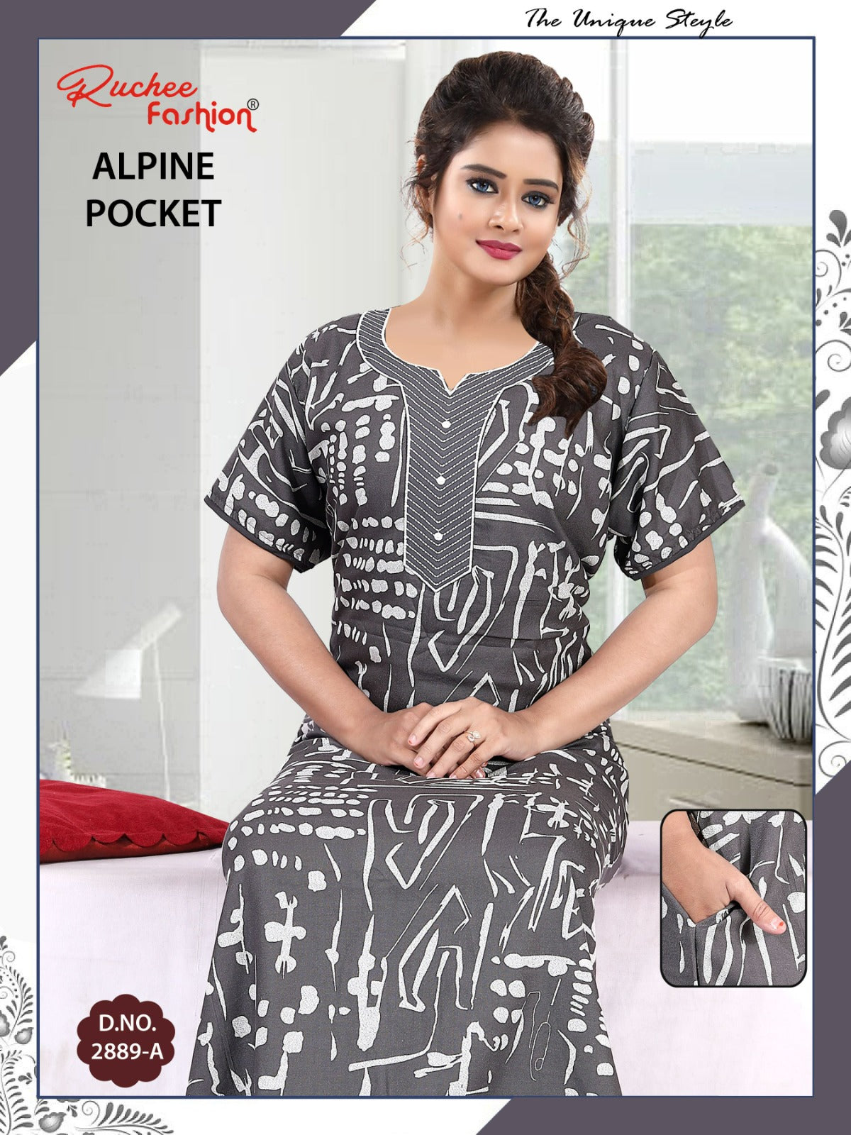Alpine Pocket 2703 Ruchee Fashion Night Gowns Exporter Gujarat