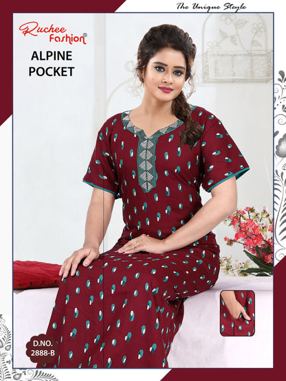 Alpine Pocket 2703 Ruchee Fashion Night Gowns Exporter Gujarat