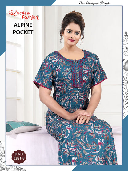 Alpine Pocket 2703 Ruchee Fashion Night Gowns Exporter Gujarat