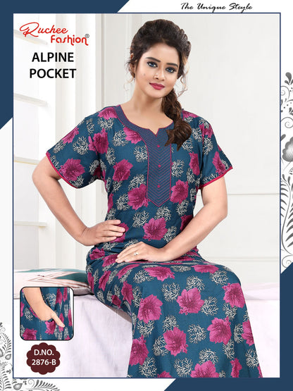 Alpine Pocket 2703 Ruchee Fashion Night Gowns Exporter Gujarat