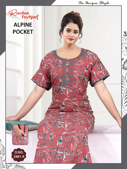 Alpine Pocket 2703 Ruchee Fashion Night Gowns Exporter Gujarat