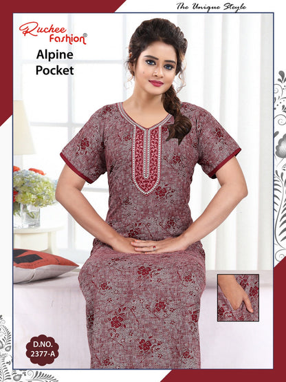 Alpine Pocket 281124 Ruchee Fashion Night Gowns Supplier Gujarat