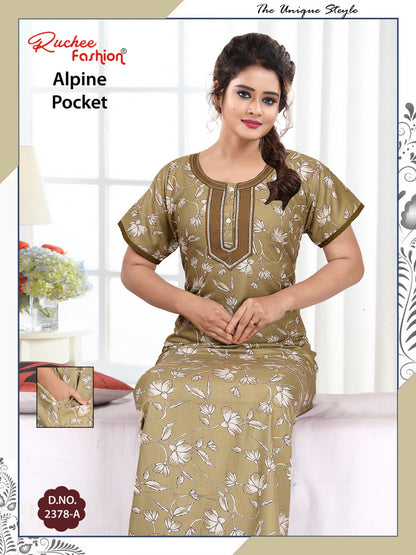 Alpine Pocket 281124 Ruchee Fashion Night Gowns Supplier Gujarat