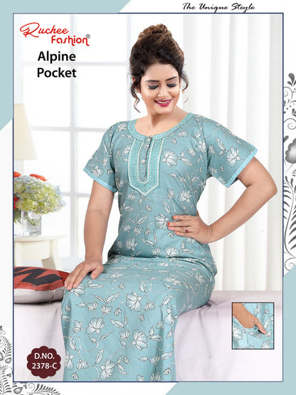 Alpine Pocket 281124 Ruchee Fashion Night Gowns Supplier Gujarat