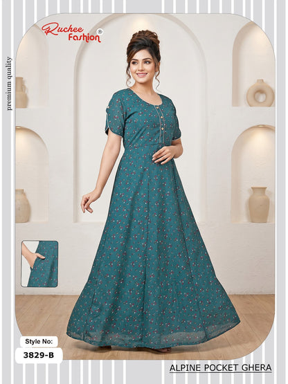 Alpine Pocket 3826-3835 Ruchee Fashion Night Gowns Exporter Ahmedabad