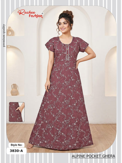 Alpine Pocket 3826-3835 Ruchee Fashion Night Gowns Exporter Ahmedabad