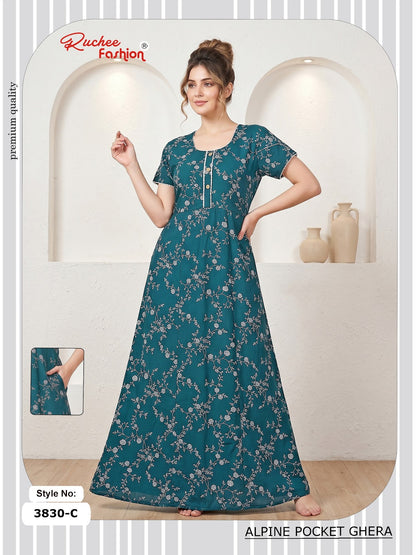 Alpine Pocket 3826-3835 Ruchee Fashion Night Gowns Exporter Ahmedabad