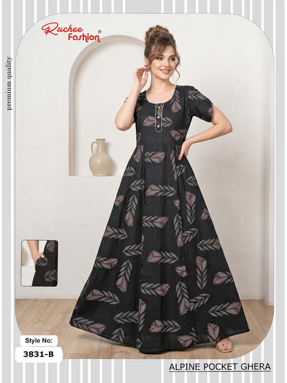 Alpine Pocket 3826-3835 Ruchee Fashion Night Gowns Exporter Ahmedabad