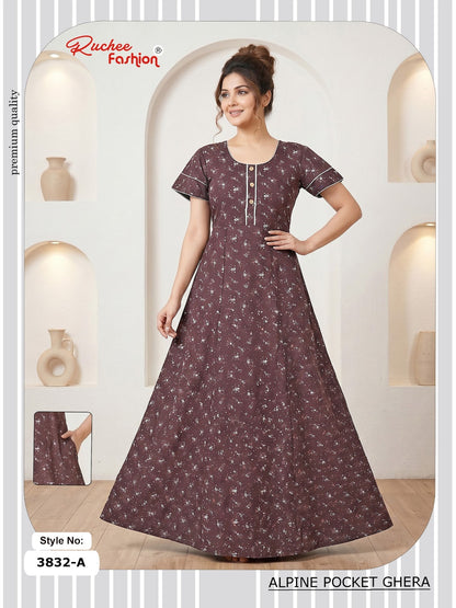 Alpine Pocket 3826-3835 Ruchee Fashion Night Gowns Exporter Ahmedabad
