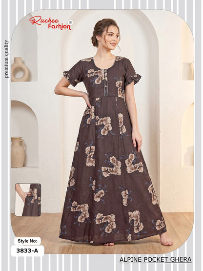 Alpine Pocket 3826-3835 Ruchee Fashion Night Gowns Exporter Ahmedabad