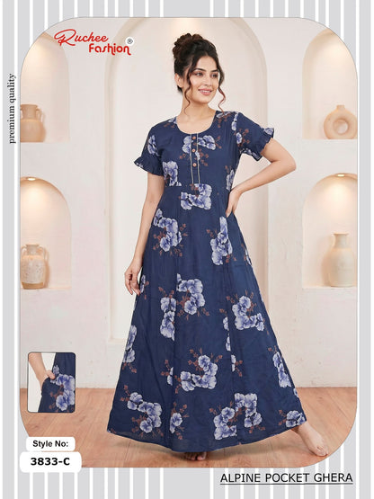 Alpine Pocket 3826-3835 Ruchee Fashion Night Gowns Exporter Ahmedabad