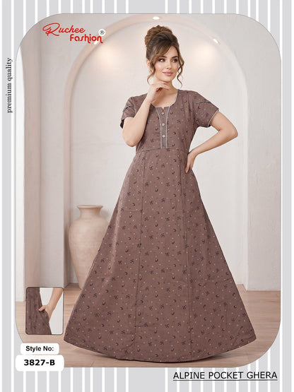 Alpine Pocket 3826-3835 Ruchee Fashion Night Gowns Exporter Ahmedabad