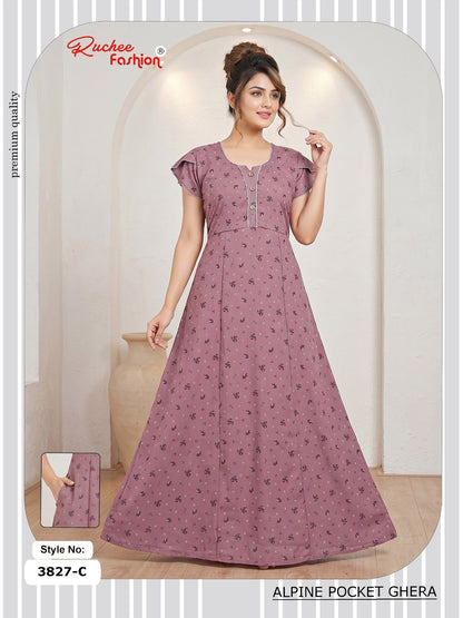 Alpine Pocket 3826-3835 Ruchee Fashion Night Gowns Exporter Ahmedabad
