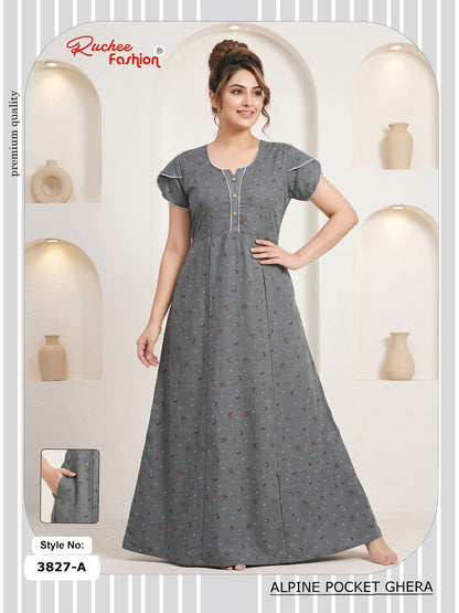 Alpine Pocket 3826-3835 Ruchee Fashion Night Gowns Exporter Ahmedabad