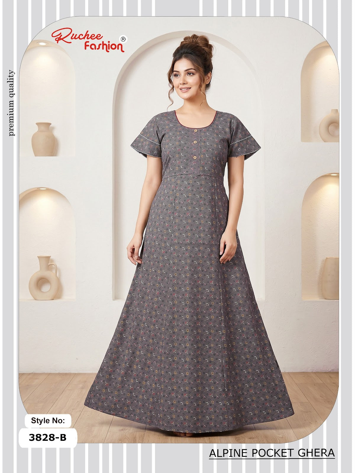 Alpine Pocket 3826-3835 Ruchee Fashion Night Gowns Exporter Ahmedabad