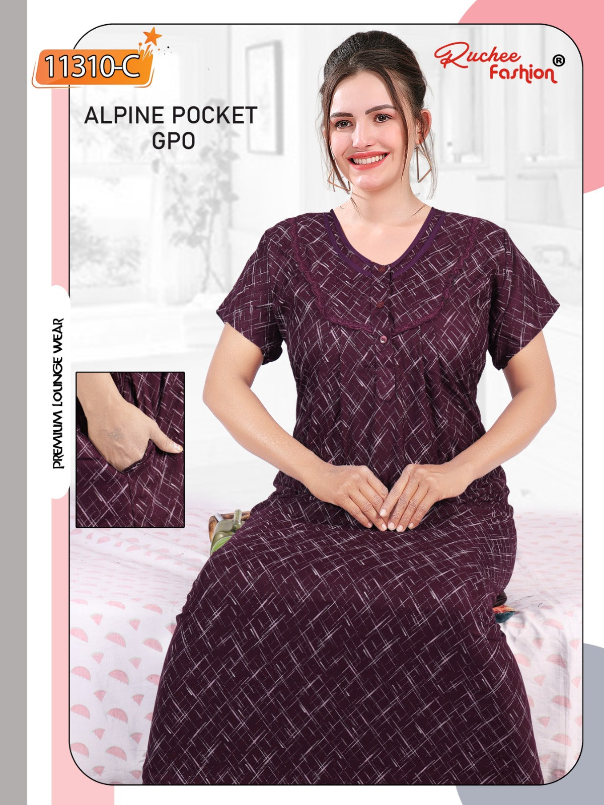 Alpine Pocket Gpo Ruchee Fashion Night Gowns Manufacturer Ahmedabad