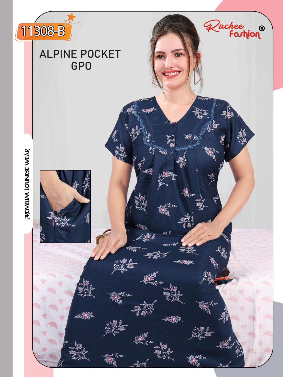 Alpine Pocket Gpo Ruchee Fashion Night Gowns Manufacturer Ahmedabad
