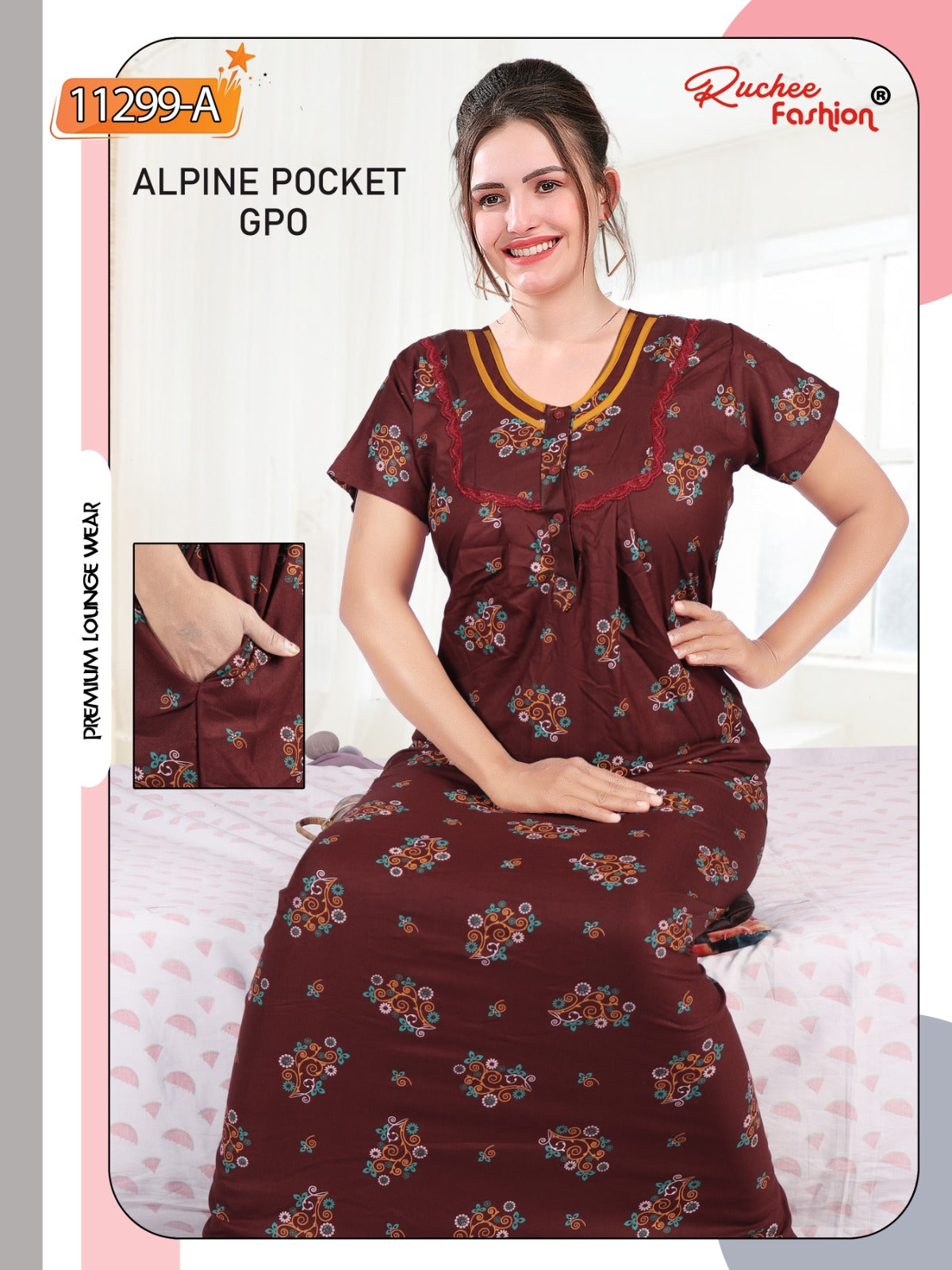 Alpine Pocket Gpo Ruchee Fashion Night Gowns Manufacturer Ahmedabad