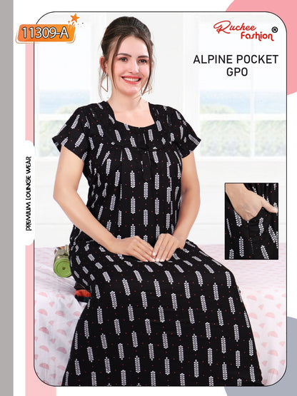 Alpine Pocket Gpo Ruchee Fashion Night Gowns Manufacturer Ahmedabad