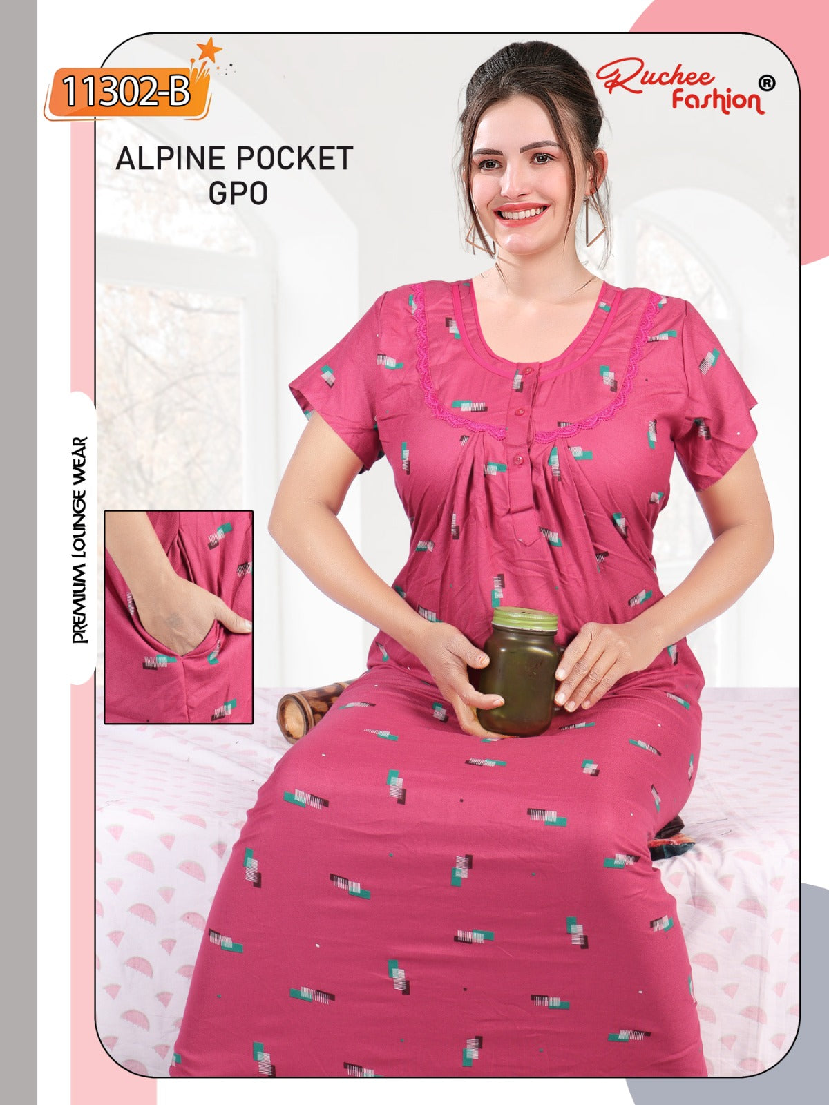 Alpine Pocket Gpo Ruchee Fashion Night Gowns Manufacturer Ahmedabad