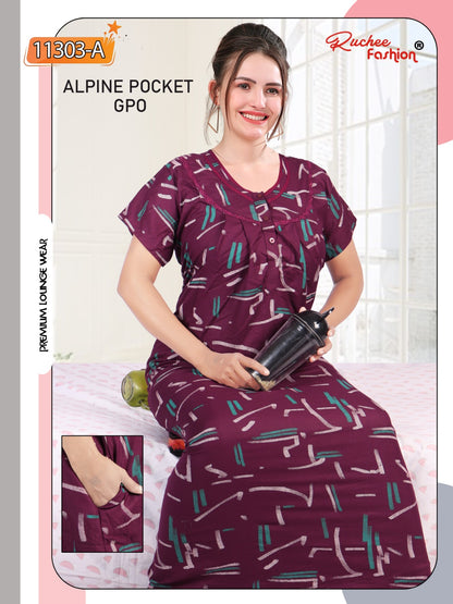 Alpine Pocket Gpo Ruchee Fashion Night Gowns Manufacturer Ahmedabad