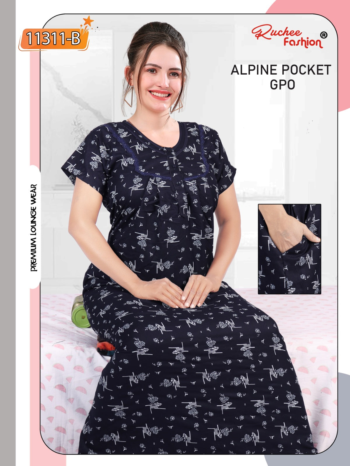 Alpine Pocket Gpo Ruchee Fashion Night Gowns Manufacturer Ahmedabad