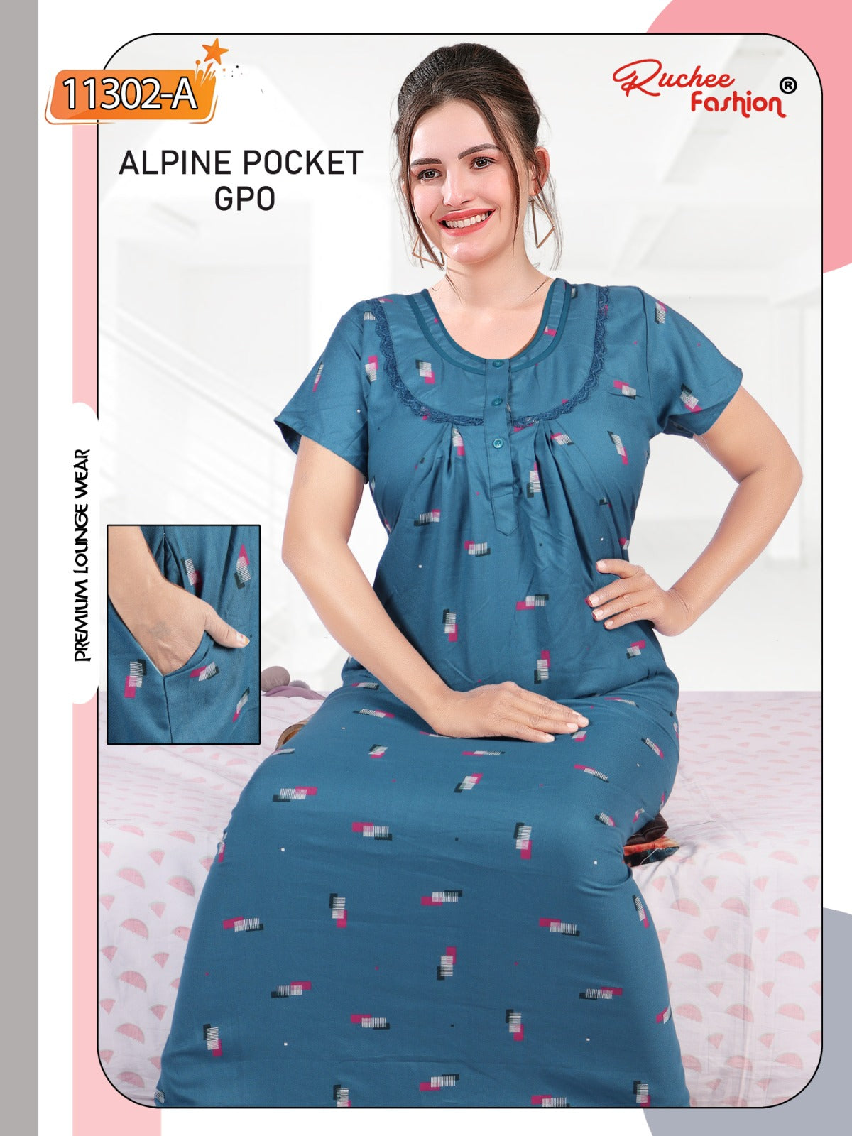Alpine Pocket Gpo Ruchee Fashion Night Gowns Manufacturer Ahmedabad