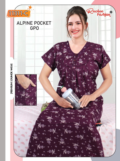 Alpine Pocket Gpo Ruchee Fashion Night Gowns Manufacturer Ahmedabad