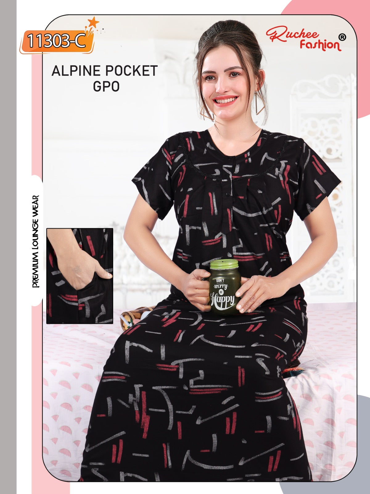 Alpine Pocket Gpo Ruchee Fashion Night Gowns Manufacturer Ahmedabad