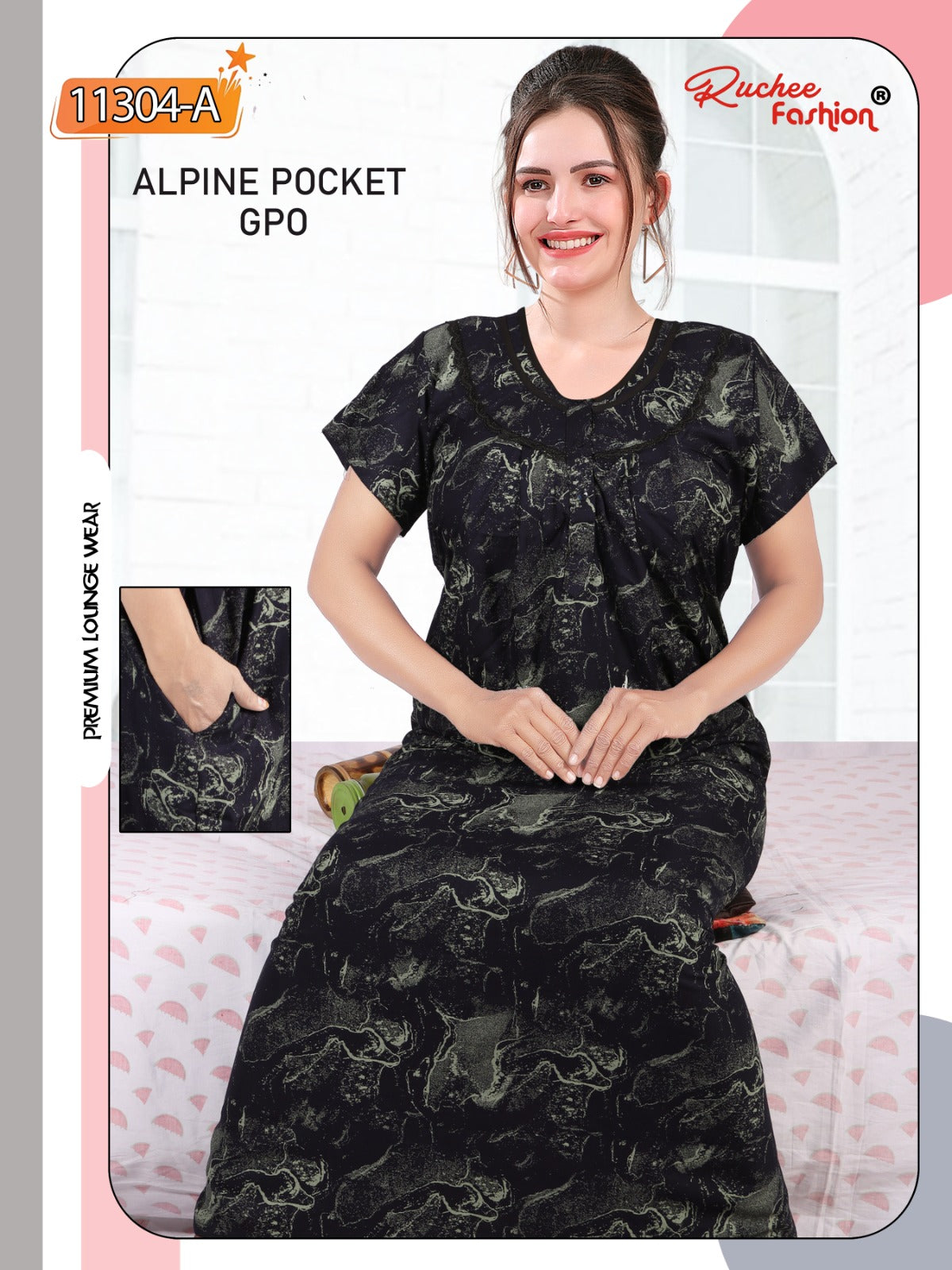 Alpine Pocket Gpo Ruchee Fashion Night Gowns Manufacturer Ahmedabad