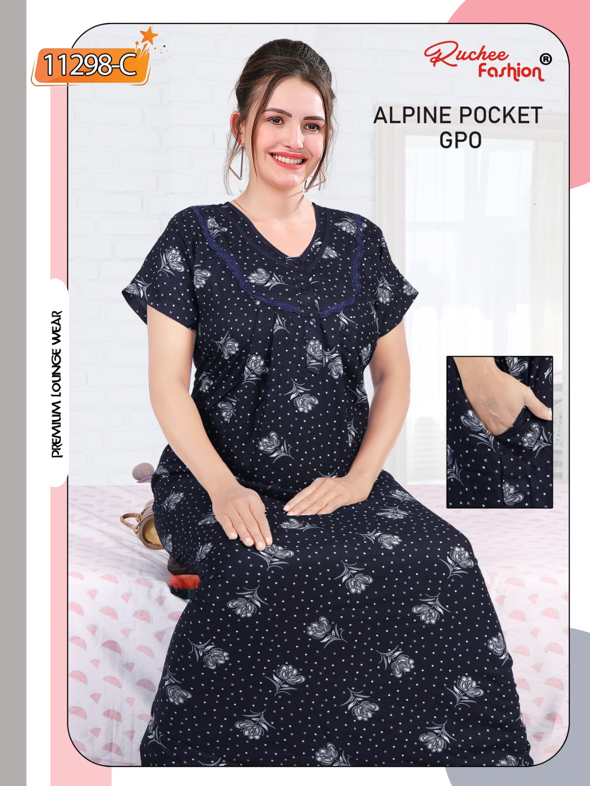 Alpine Pocket Gpo Ruchee Fashion Night Gowns Manufacturer Ahmedabad