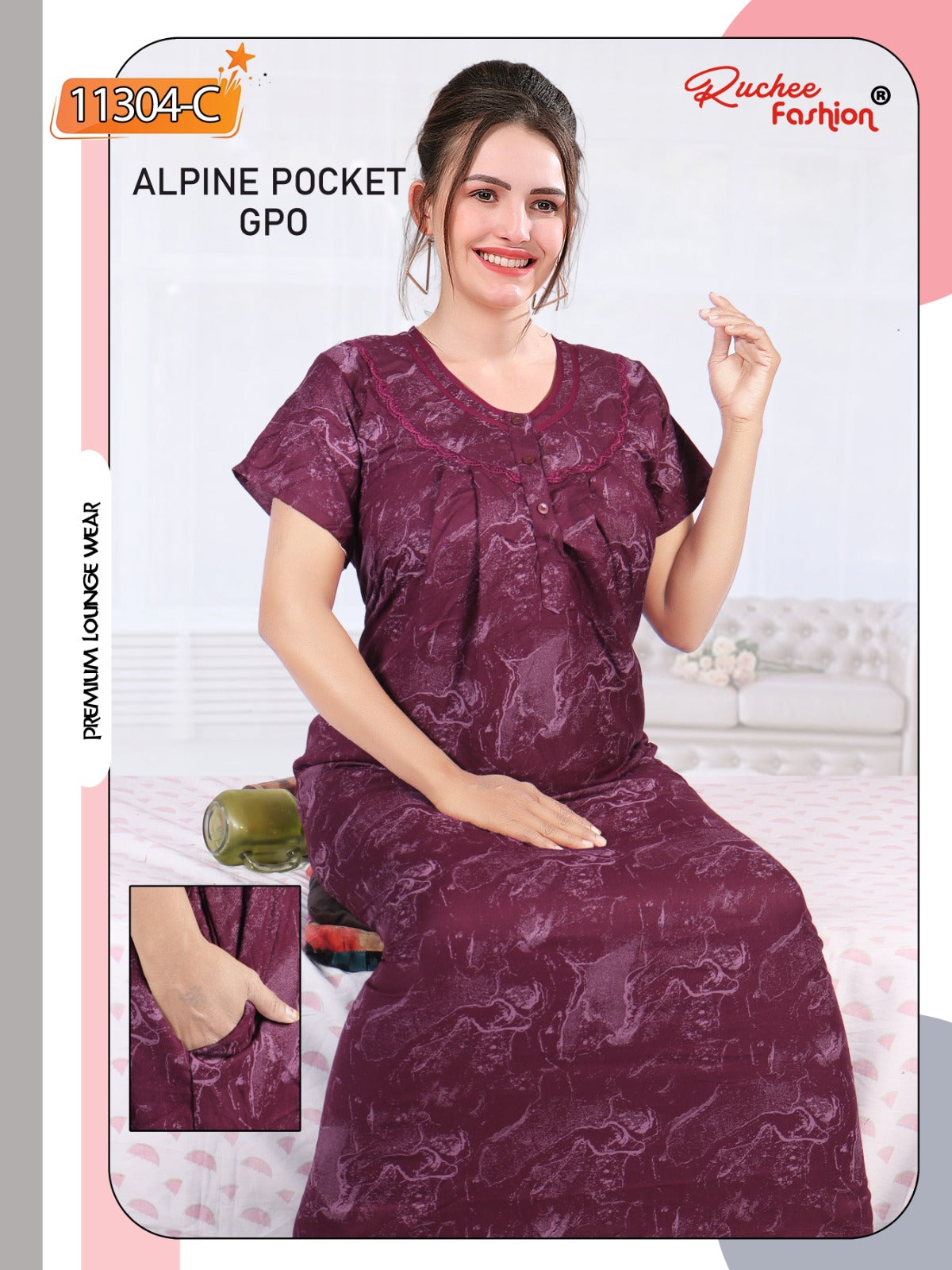 Alpine Pocket Gpo Ruchee Fashion Night Gowns Manufacturer Ahmedabad
