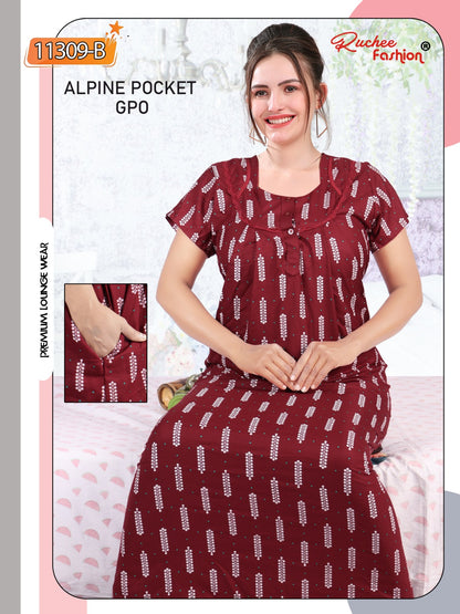 Alpine Pocket Gpo Ruchee Fashion Night Gowns Manufacturer Ahmedabad