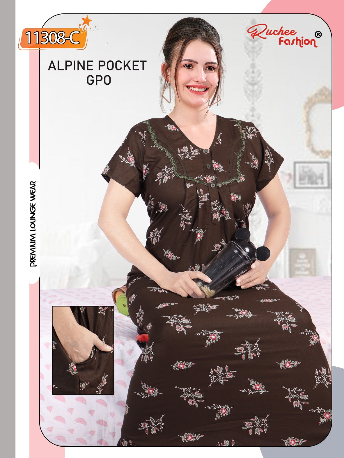 Alpine Pocket Gpo Ruchee Fashion Night Gowns Manufacturer Ahmedabad