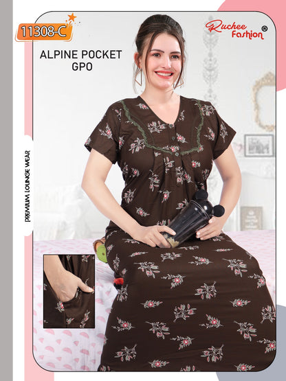 Alpine Pocket Gpo Ruchee Fashion Night Gowns Manufacturer Ahmedabad
