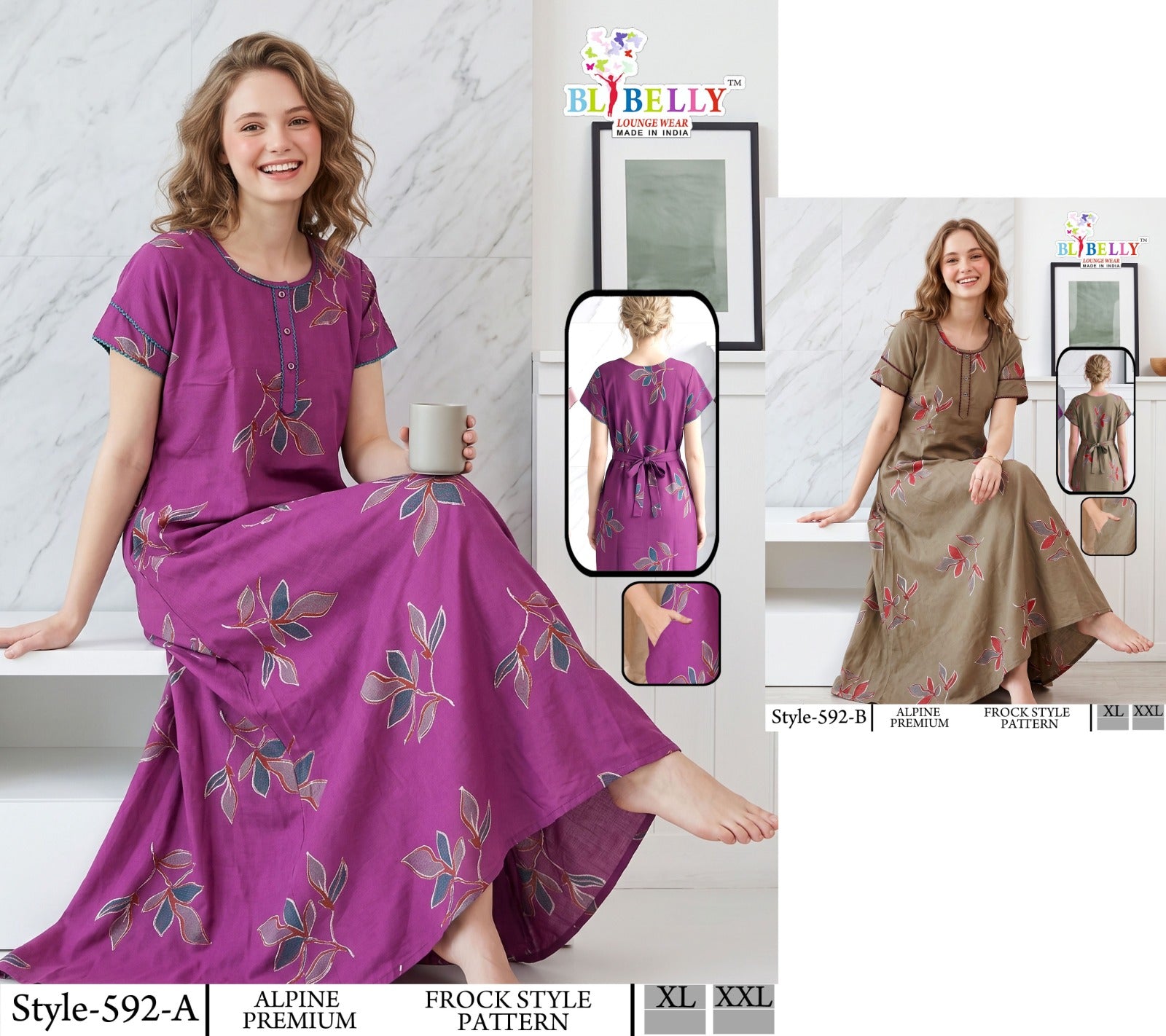 Alpine Premium 2908 Belly Night Gowns Exporter Gujarat