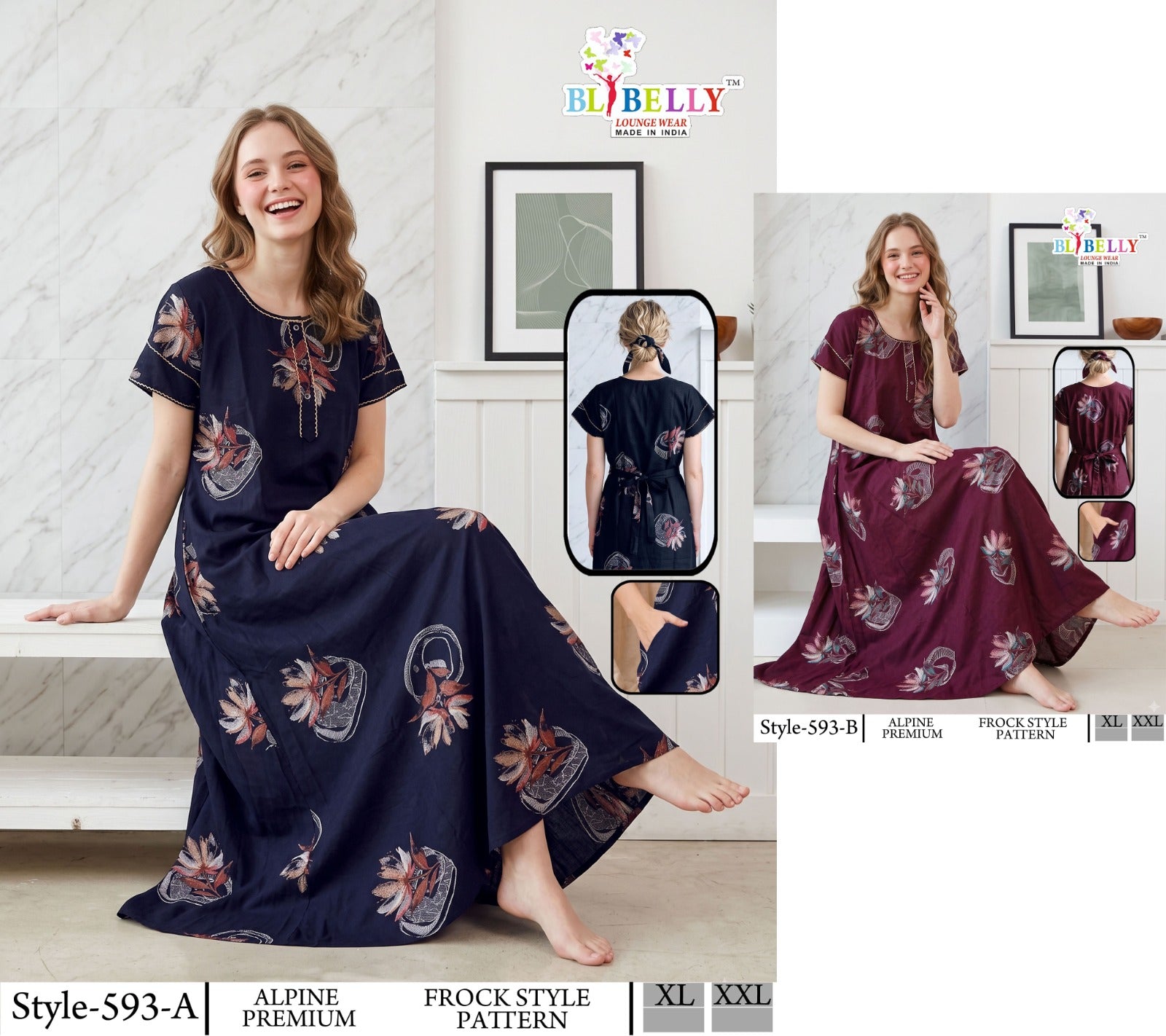 Alpine Premium 2908 Belly Night Gowns Exporter Gujarat