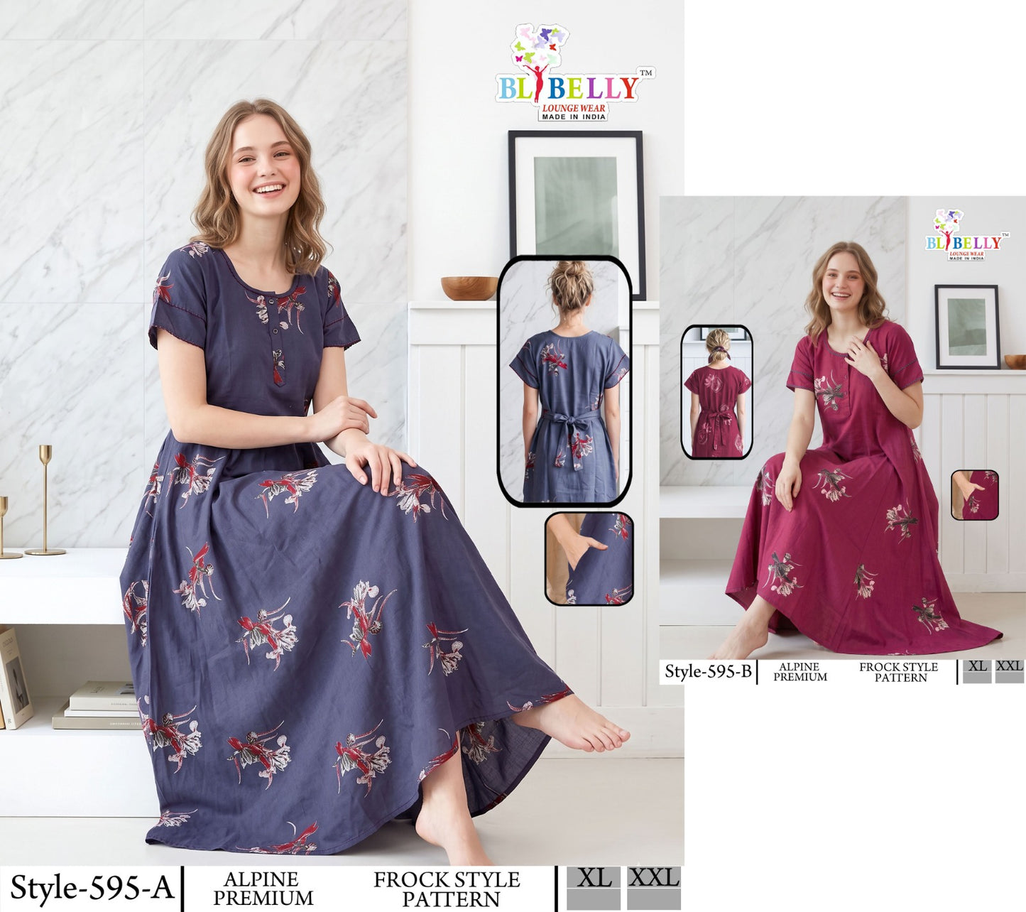 Alpine Premium 2908 Belly Night Gowns Exporter Gujarat