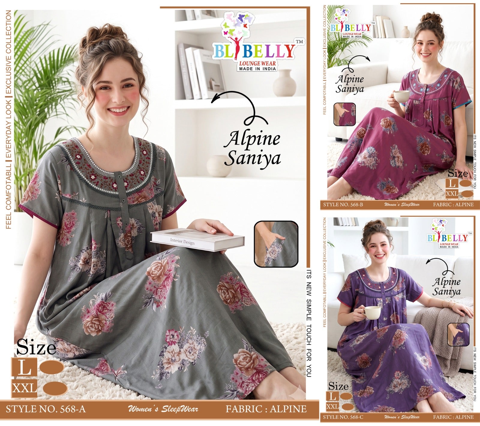 Alpine Saniya Belly Night Gowns Wholesaler Ahmedabad
