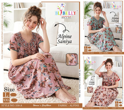 Alpine Saniya Belly Night Gowns Wholesaler Ahmedabad