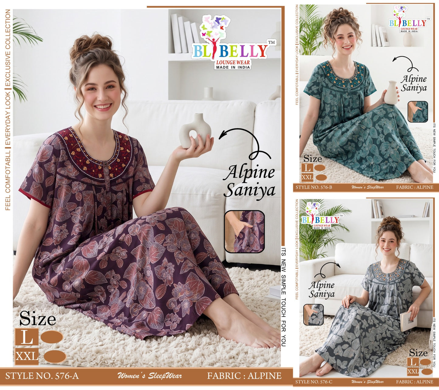 Alpine Saniya Belly Night Gowns Wholesaler Ahmedabad