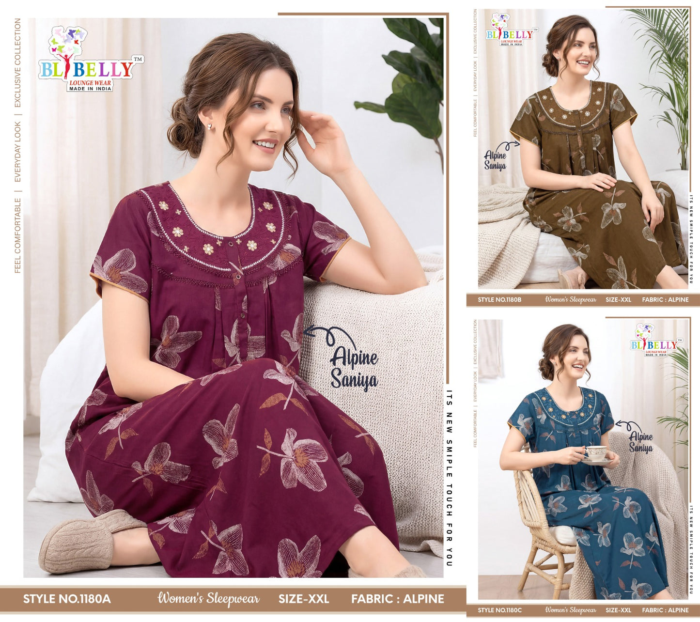 Alpine Saniya Belly Night Gowns Wholesaler Ahmedabad
