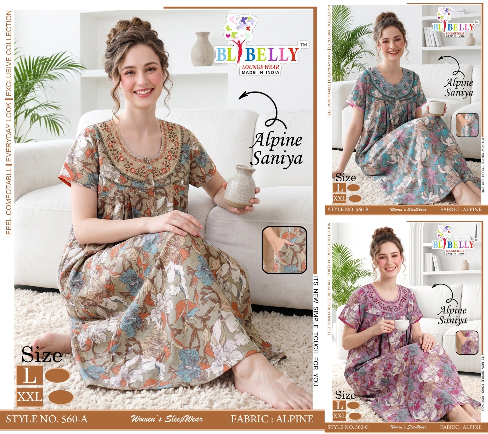 Alpine Saniya Belly Night Gowns Wholesaler Ahmedabad