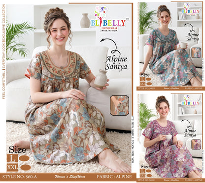 Alpine Saniya Belly Night Gowns Wholesaler Ahmedabad