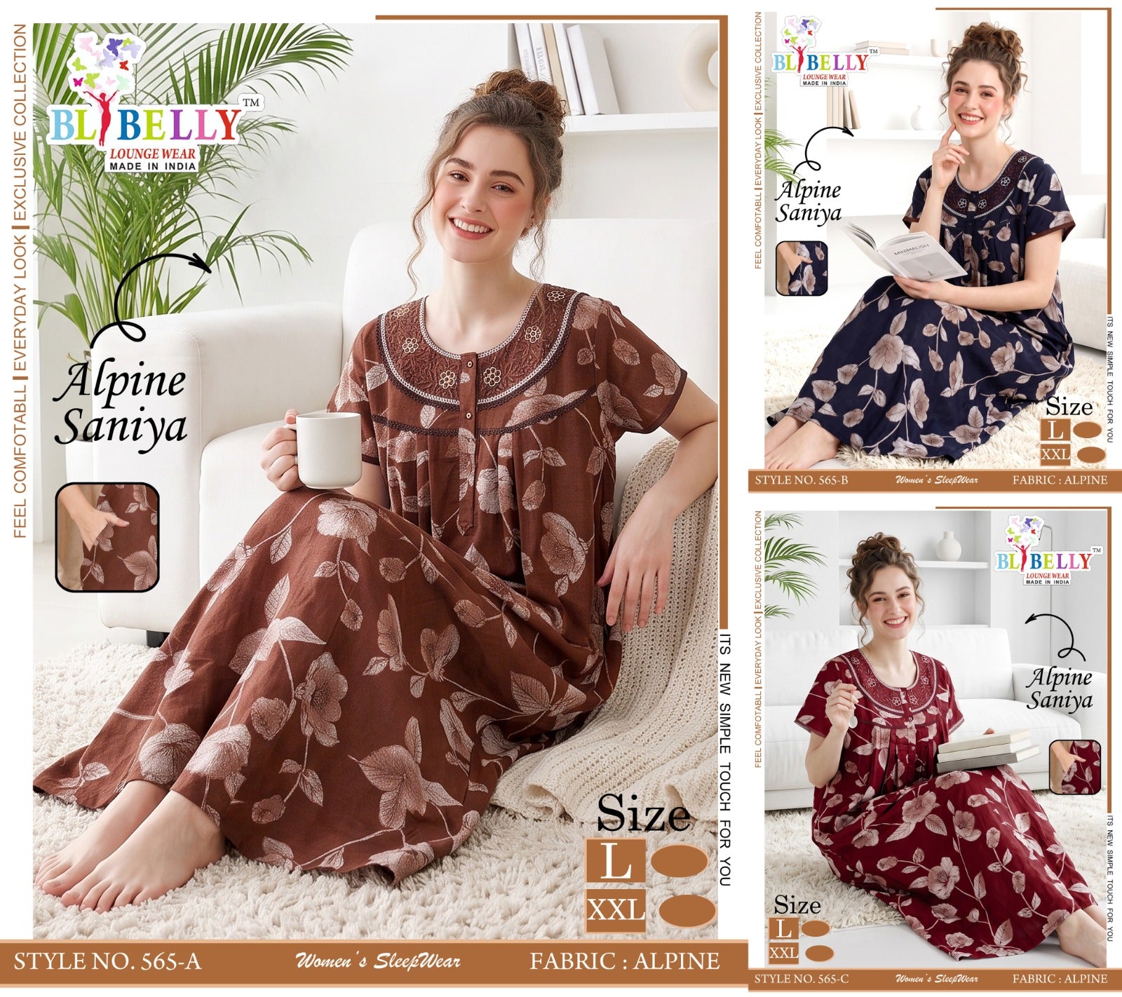 Alpine Saniya Belly Night Gowns Wholesaler Ahmedabad
