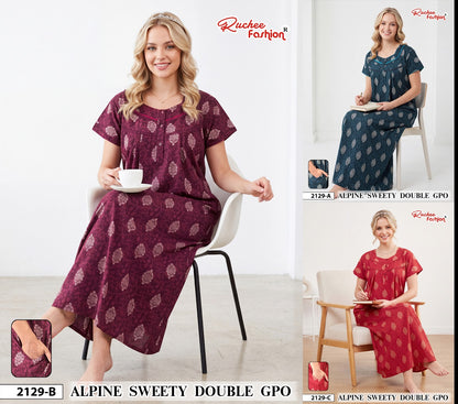 Alpine Sweety 0110 Ruchee Fashion Gpo Night Gowns Exporter Ahmedabad