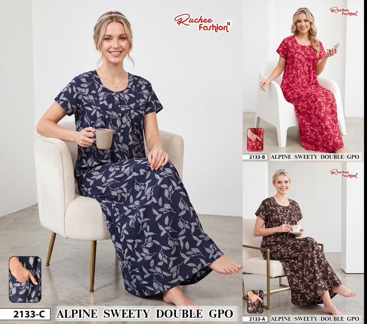 Alpine Sweety 0110 Ruchee Fashion Gpo Night Gowns Exporter Ahmedabad